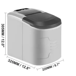 112W 12kg bärbar elektrisk ismaskin med kortfattad kontroll, snabb istillverkning, justerbara stora eller små isbitar, hänsynsfull design
