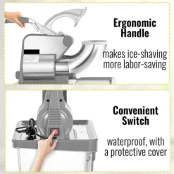 300W 180kg/H elektrisk snökon maskin med 34L integrerad förvaringslåda, hög krosseffektivitet, brett inlopp, lätt att använda