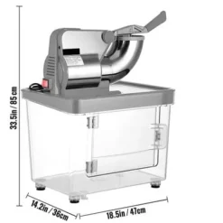 300W 180kg/H elektrisk snökon maskin med 34L integrerad förvaringslåda, hög krosseffektivitet, brett inlopp, lätt att använda