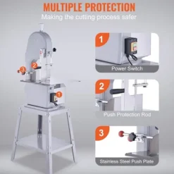 1500W kommersiell elektrisk köttbandsåg i rostfritt stål, kraftfull och hållbar sågmaskin.