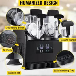 380W kommersiell slushmaskin med 2x2,5 L tank, bekväm manöverpanel, snabb kylning, användarvänlig design, bred applikation