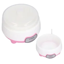 15W 1L mini yoghurtmaskin 360° uppvärmning automatisk yoghurtmaskin för hem EU-kontakt 220V rosa