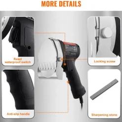 80W 100mm professionell turkisk kebabkniv, elektrisk sawama-kniv, kommersiell gyroskopskärare i rostfritt stål