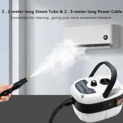 2500W Ångtvätt Handhållen – Tryckångare med 3 Borsthuvuden, 6 Nivåer, 1000ml Vattentank