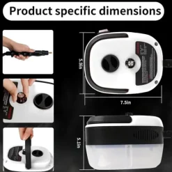 2500W Ångtvätt Handhållen – Tryckångare med 3 Borsthuvuden, 6 Nivåer, 1000ml Vattentank