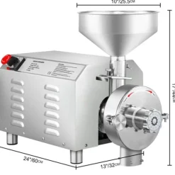 2200W 1500rpm 50kg kapacitet 30-50kg/H elektrisk spannmålskvarn med olika tillbehör, justerbar finhet, med överbelastningsskydd