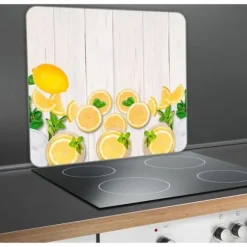 WENKO Huvbotten, Köksstänk, "Citroner", härdat glas, 56x50 cm, Flerfärgad