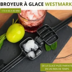 Westmark Cuby Black Edition - Manuell krossad ismaskin för isbitar, graniter och cocktails - Antracit