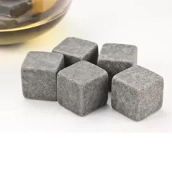 Whiskysten - Set om 9 - Granit - Förvaringspåse i muslin - Grå