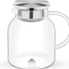 Wilmax glaskaraff 1 L i borosilikatglas, rostfritt lock