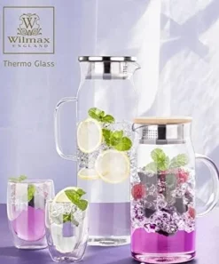 Wilmax glaskaraff 1 L i borosilikatglas med lock