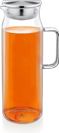 Wilmax glaskaraff 1,5 L i borosilikatglas, filter & stållock