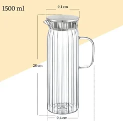 Wilmax glaskaraff 1,5 L med stållock