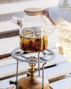 Wilmax glastekanna 1,6 L med bambulock – spissäker