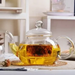 WILMAX Tekanna Glas 770 ml – Värmebeständig Tebryggare med Glasfilter | Thermo Glass