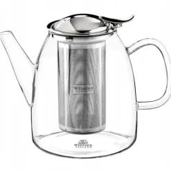 WILMAX Tekanna Glas 600 ml – Värmebeständig Tebryggare med Rostfritt Stål Filter | Thermo Glass