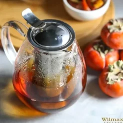 Wilmax tekanna i glas 600 ml med stålfilter, spissäker