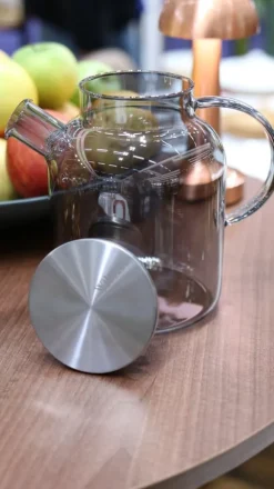 Wilmax värmebeständig glaskanna 1,6L grå