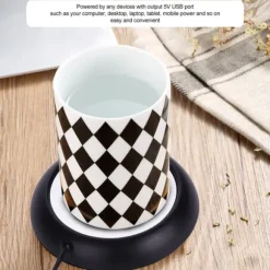 Wood Grain USB Cup Warmer - Håll din dryck varm