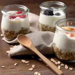 12x glasburkar Burkar Behållare Koppar Yoghurtkoppar Desserter 200ml