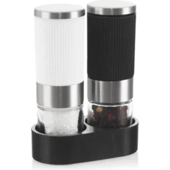 2x Pepparsalt Kryddkvarn Set med Stativ