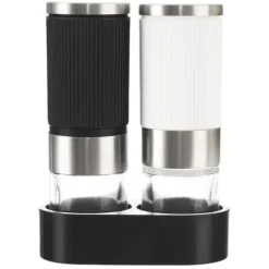 2x Pepparsalt Kryddkvarn Set med Stativ