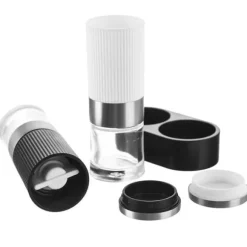 2x Pepparsalt Kryddkvarn Set med Stativ