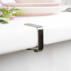 4x stålklämmor hållarklämma för bordsduk, vaxduk, bordsskiva