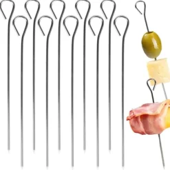 10x stålspett för rulader, rulader, kött, inslagning, stekning