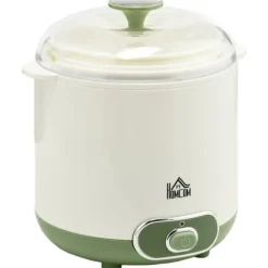 Yoghurtmaskin 1,5 l med 2 glasburkar och sil, 20 W, för grekisk yoghurt, 3–5 personer, vit