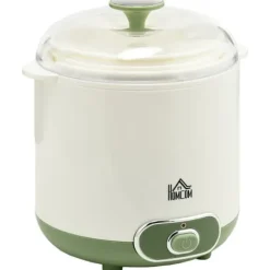 Yoghurtmaskin 1,5 l med 2 glasburkar och sil, 20 W, för grekisk yoghurt, 3–5 personer, vit