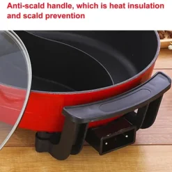 Yuanyang Hot Pot - Elektrisk hotpot-gryta - 6 L - 1300 W - Delad 2 smaker - Rostfritt stål - Röd